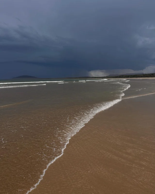 Quick swim before the dramatic storm rolled in